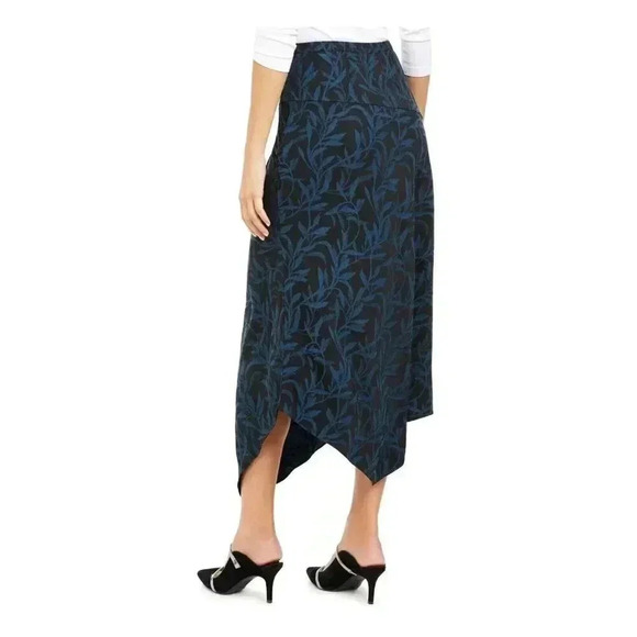 ALFANI Black/Teal Floral Midi Skirt NEW 4 - Picture 3 of 11